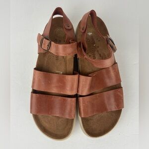Musse & Cloud Women’s Leather Strappy Sandals in Brown